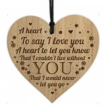 Anniversary Gifts For Him Her I LOVE YOU Engraved Heart