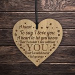 Anniversary Gifts For Him Her I LOVE YOU Engraved Heart