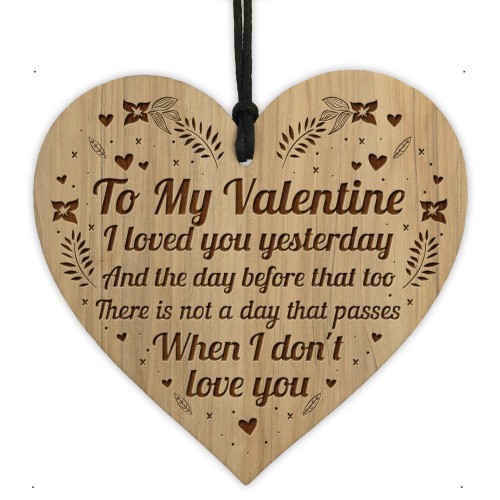 My Valentine Engraved Heart Valentines Gift For Him Her Card