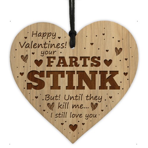 Funny Farts Stink Valentines Gift For Him Her Engraved Heart