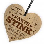 Funny Farts Stink Valentines Gift For Him Her Engraved Heart