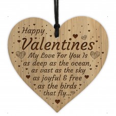 Happy Valentines Gift Present Engraved Heart Poem Husband Wife