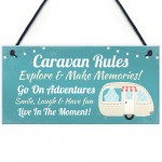 Caravan Rules Sign Hanging Door Plaque Caravan Sign Holiday Gift