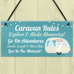 Caravan Rules Sign Hanging Door Plaque Caravan Sign Holiday Gift