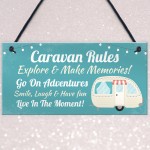 Caravan Rules Sign Hanging Door Plaque Caravan Sign Holiday Gift