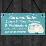 Caravan Rules Sign Hanging Door Plaque Caravan Sign Holiday Gift