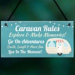 Caravan Rules Sign Hanging Door Plaque Caravan Sign Holiday Gift