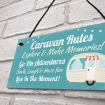 Caravan Rules Sign Hanging Door Plaque Caravan Sign Holiday Gift