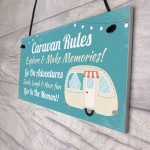 Caravan Rules Sign Hanging Door Plaque Caravan Sign Holiday Gift