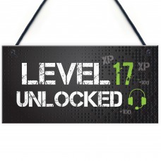 Funny 17th Birthday Gift For Son Brother Gaming Sign Gamer Gift