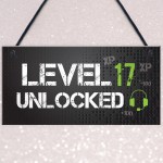 Funny 17th Birthday Gift For Son Brother Gaming Sign Gamer Gift