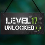 Funny 17th Birthday Gift For Son Brother Gaming Sign Gamer Gift