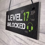 Funny 17th Birthday Gift For Son Brother Gaming Sign Gamer Gift