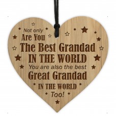 Grandad And Great Grandad Gift Engraved Heart Birthday Christmas
