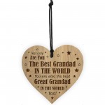 Grandad And Great Grandad Gift Engraved Heart Birthday Christmas
