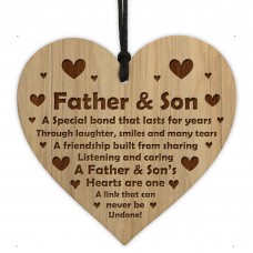 Father And Son Engraved Plaque Fathers Day Birthday Gift For Dad