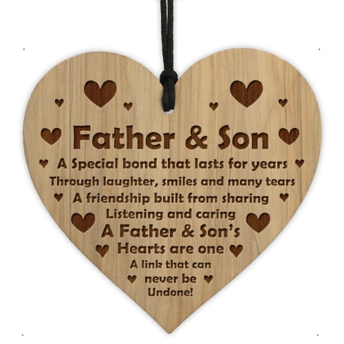 Father And Son Engraved Plaque Fathers Day Birthday Gift For Dad