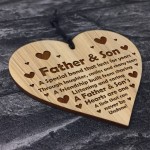 Father And Son Engraved Plaque Fathers Day Birthday Gift For Dad