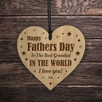 Happy Fathers Day Gift For Grandad Engraved Heart Sign Gift