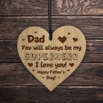 Dad SUPERHERO Gift Engraved Heart Fathers Day Gifts For Dad