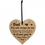 Dad SUPERHERO Gift Engraved Heart Fathers Day Gifts For Dad