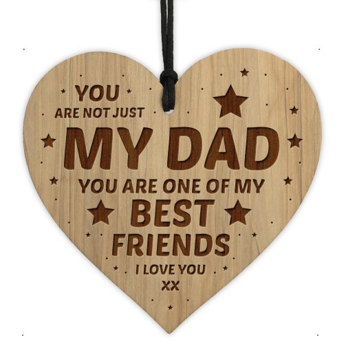 DAD GIFT From Son Daughter Engraved Heart Birthday Christmas