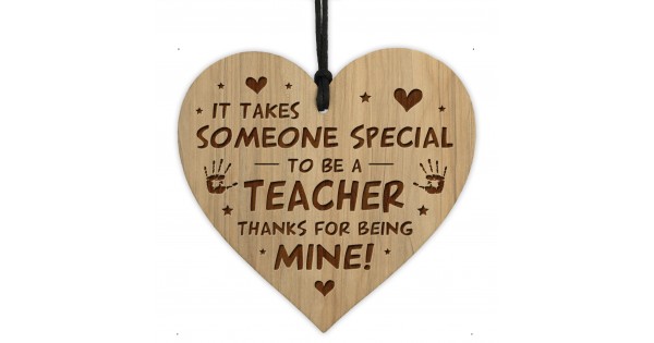 Teacher Gifts Wooden Engraved Heart Thank You Teacher Gift
