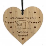 Caravan Sign Engraved Heart Second Home Friendship Sign