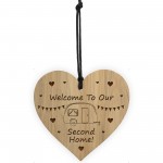 Caravan Sign Engraved Heart Second Home Friendship Sign