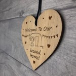 Caravan Sign Engraved Heart Second Home Friendship Sign