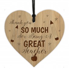  Thank You GREAT TEACHER GIFT Engraved Heart Teacher Gifts