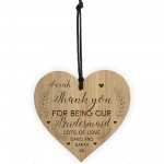 Personalised Bridesmaid Gifts Engraved Heart Thank You Gifts