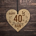 Nan Birthday Gifts Engraved Heart 40th 50th 60th 70th Birthday