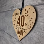 Nan Birthday Gifts Engraved Heart 40th 50th 60th 70th Birthday