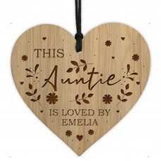 Auntie Gifts For Birthday Christmas Personalised Engraved Heart