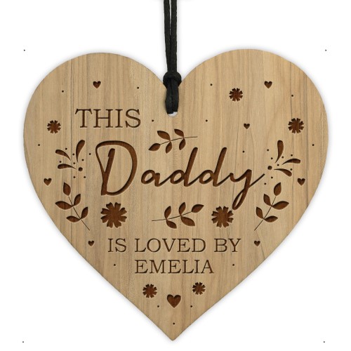 Daddy Gifts For Birthday Christmas Personalised Engraved Heart