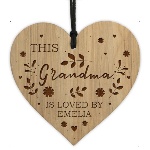 Grandma Gifts For Birthday Christmas Personalised Engraved Heart