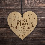 Nan Gifts For Birthday Christmas Personalised Engraved Heart