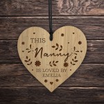 Nanny Gifts For Birthday Christmas Personalised Engraved Heart