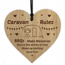 Caravan Rules Sign Engraved Heart Friendship Sign Caravan Sign