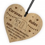 Caravan Rules Sign Engraved Heart Friendship Sign Caravan Sign
