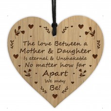 Mother And Daughter Gift Keepsake Engraved Heart Mum Daughter