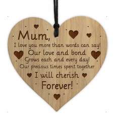 Mum Gift From Son Daughter Mothers Day Wooden Heart Birthday