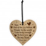 Birthday Christmas Gift For Nan Engraved Heart Gift For Her