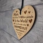 Funny Mothers Day Gift Engraved Heart Mum Gift From Daughter