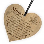 Mum Treasured Like Gold Cute Mothers Day Hanging Heart