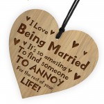 Funny Wedding Anniversary Gift For Him Her Engraved Heart