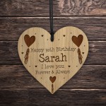 Personalised 21st 30th 40th Birthday Gift For Her Engraved Heart