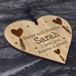 Personalised 21st 30th 40th Birthday Gift For Her Engraved Heart