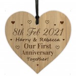 Personalised 1st Anniversary Gift Engraved Heart Gift For Him